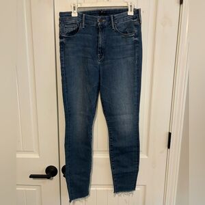 Mother “The Looker Ankle Fray” jeans.